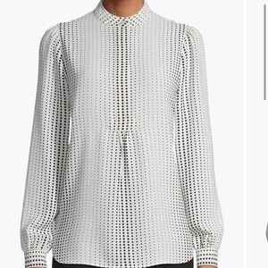 Anne Klein Black and White Patterned Blouse